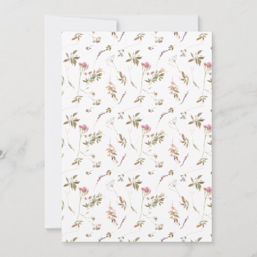 Bohemische Wildblume Gold Frame Brautparty Einladung (Rückseite)