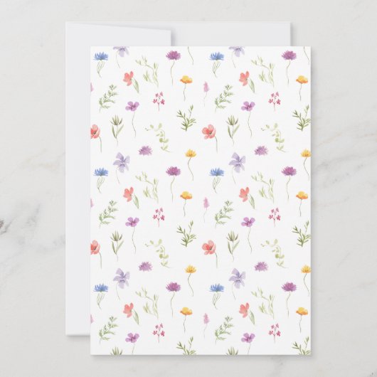 Bohemische Wildblume Kranz Save the Date Einladung (Rückseite)