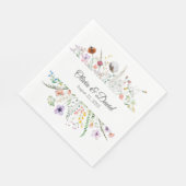 Bohemische Wildblume Meadow Wedding Napkins Serviette (Ecke)