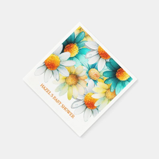 Bohemische Wildblume Name Babydusche Serviette (Ecke)