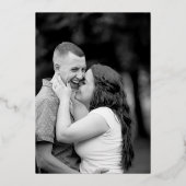 Bohemische Wildblume Pilzrahmen Hochzeitskeil Foto Folieneinladung (Rückseite)