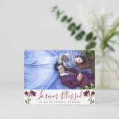 Bohemische Wildblume | Rotes Forever Gesegnetes Fo Postkarte (Stehend Vorderseite)