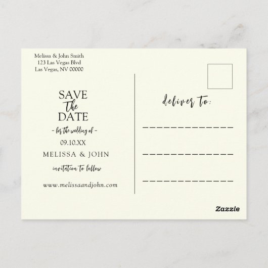 Bohemische Wildblume Save the Date floral Postkarte (Rückseite)