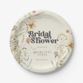 Bohemische Wildblumen Foto Arch Brautparty Pappteller (Vorderseite)