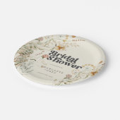 Bohemische Wildblumen Foto Arch Brautparty Pappteller (Schrägansicht)