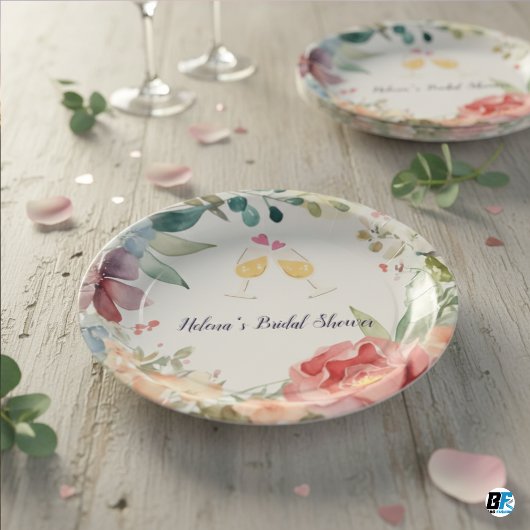 Bohemische Wildblumen Foto Arch Brautparty Pappteller