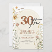 Bohemische Wildblumen Foto Einladung (Vorderseite)