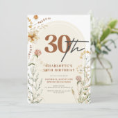 Bohemische Wildblumen Foto Einladung (Stehend Vorderseite)