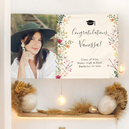 Bohemische Wildblumen Glückwünsche Abschluss Banner