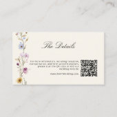 Bohemische Wildblumen QR-Code Details Hochzeiten Begleitkarte (Vorderseite)
