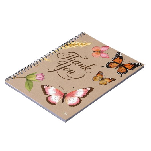 Bohemische Wildblumen, Schmetterlinge, Weizenhalme Notizblock (Linke Seite)