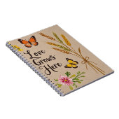 Bohemische Wildblumen, Schmetterlinge, Weizenhalme Notizblock (Rechte Seite)