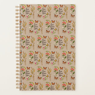 Bohemische Wildblumen, Schmetterlinge, Weizenhalme Planer