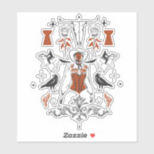 Bohemische, wilde westliche Gegenwartskunst. Aufkleber (Blatt)