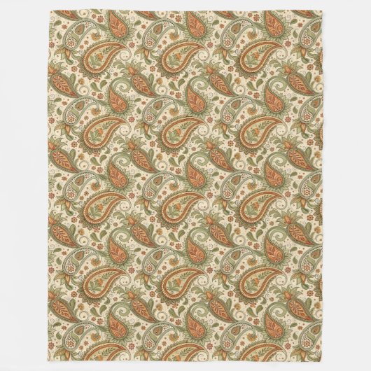 Bohemische Wirbel blanket in warmen Erdtönen Fleecedecke (Vorderseite)