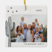 Bohemische Wüste Kaktus Foto Keramik Ornament (Vorderseite)