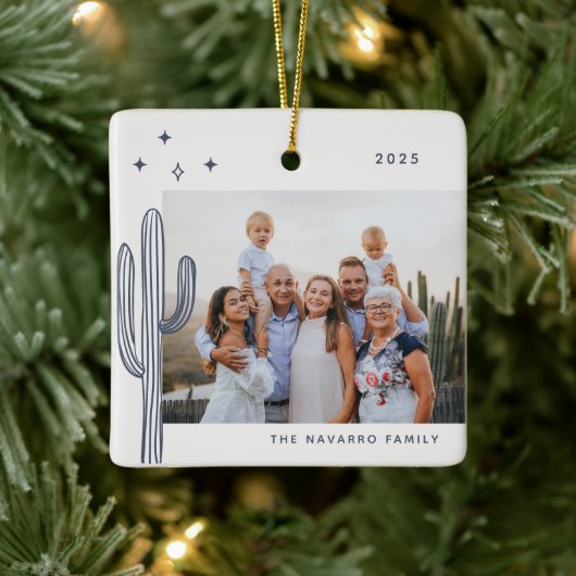 Bohemische Wüste Kaktus Foto Keramik Ornament (Baum)