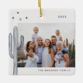 Bohemische Wüste Kaktus Foto Keramik Ornament (Vorderseite)