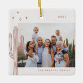 Bohemische Wüste Kaktus Foto Keramik Ornament (Vorderseite)