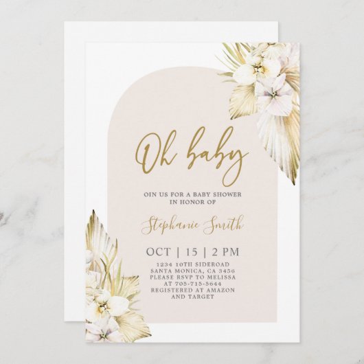 Bohemische Wüstendusche Einladung (Vorne/Hinten)