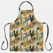 Bohemische Wüstenkaktus All-over-Print-Schürze Schürze (Vorderseite)