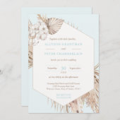 Bohemische Wüstenpampas-Grasshochzeit in neutralen Einladung (Vorne/Hinten)
