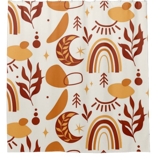 Bohemischer Abstrakter geometrischer Duschvorhang (Vorderseite)