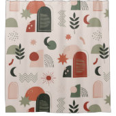 Bohemischer Abstrakter geometrischer Duschvorhang (Vorderseite)