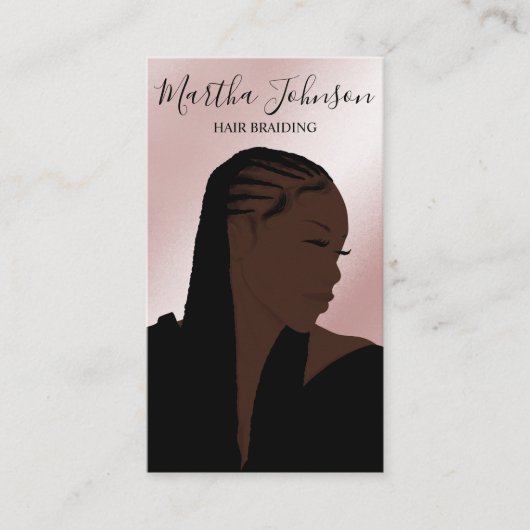 Bohemischer Afro-amerikanischer Braids-Code Visitenkarte (Vorderseite)