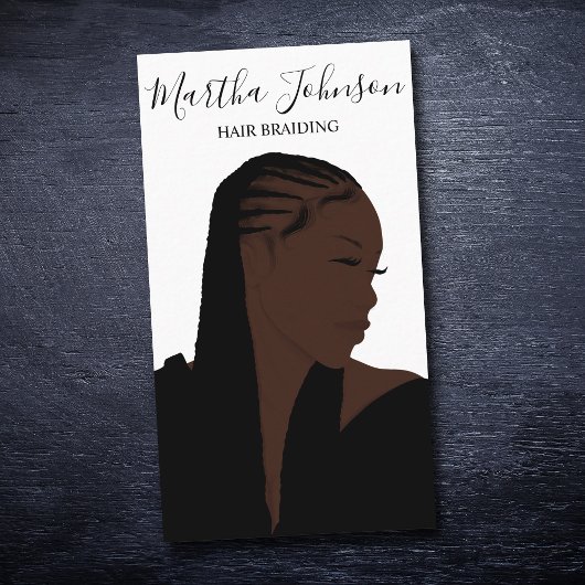 Bohemischer Afro-amerikanischer Braids-Code Visitenkarte