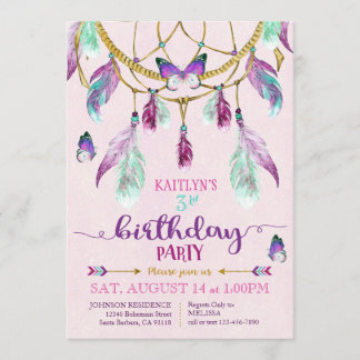 Bohemischer Amerikanische Ureinwohner Dream Catche Einladung