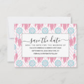 Bohemischer Aquamariner rosafarbener Dreamcatcher Save The Date (Vorderseite)