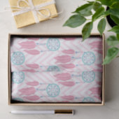 Bohemischer Aquamariner rosafarbener Dreamcatcher  Seidenpapier (Geschenk)