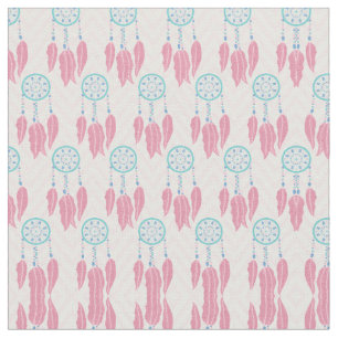 Bohemischer Aquamariner rosafarbener Dreamcatcher  Stoff