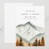 Bohemischer bearbeitbarer Berg Save The Date (Vorne/Hinten)