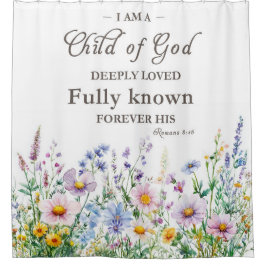 Bohemischer Bibelverse Blumenduschvorhang Duschvorhang