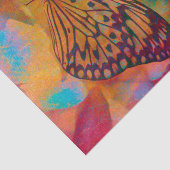 Bohemischer blauer orange Hippie-Schmetterling Seidenpapier (Ausschnitt)