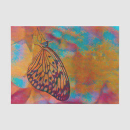 Bohemischer blauer orange Hippie-Schmetterling Seidenpapier