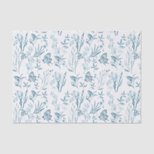 Bohemischer blauer Vintager Pastellschmetterling Seidenpapier