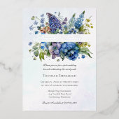 Bohemischer Blue-Violet-Brunch & Bubbly Folieneinladung (Vorderseite)