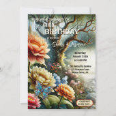 Bohemischer Blumengarten Geburtstag Einladung (Vorderseite)