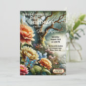 Bohemischer Blumengarten Geburtstag Einladung (Stehend Vorderseite)