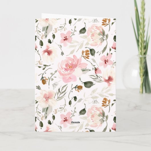 Bohemischer Blumengeburt Karte (Rückseite)