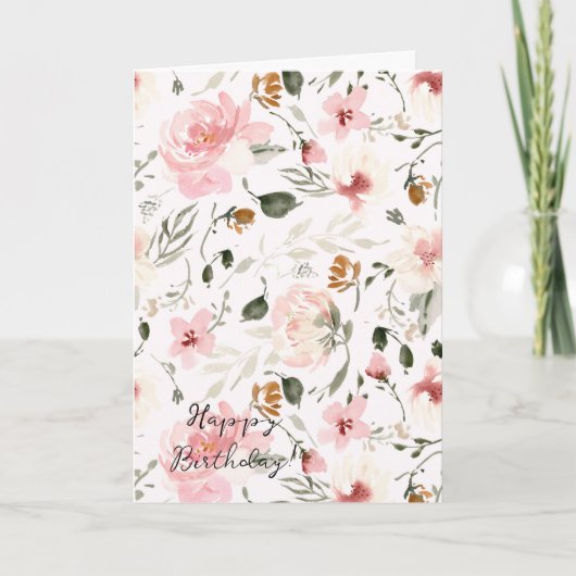 Bohemischer Blumengeburt Karte (Vorderseite)