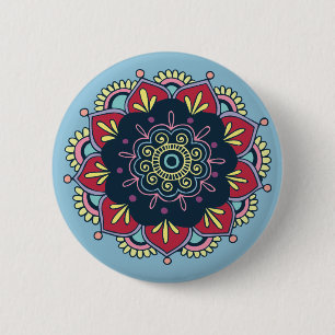 bohemischer Blumenknopf Button