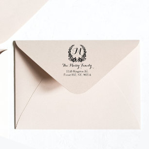 Bohemischer Blumenkranz-Monogramm individuell Permastempel