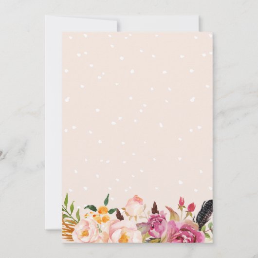 Bohemischer Blumenschreath Feather Boho Save the D Save The Date (Rückseite)