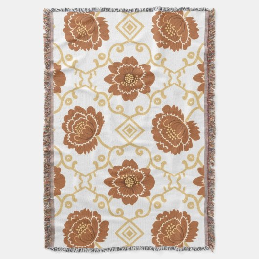 Bohemischer Blumenstrauß - Terracotta und Gol Decke (Vorderseite Vertikal)