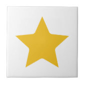 Bohemischer Boho Yellow Gold Star White Fliese (Vorderseite)
