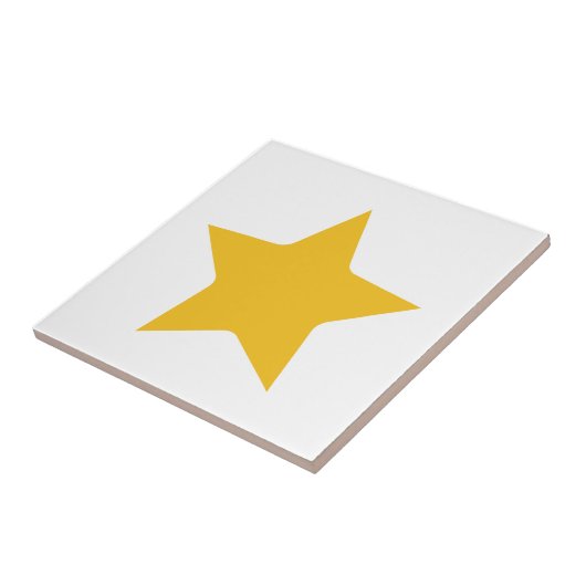 Bohemischer Boho Yellow Gold Star White Fliese (Seite)